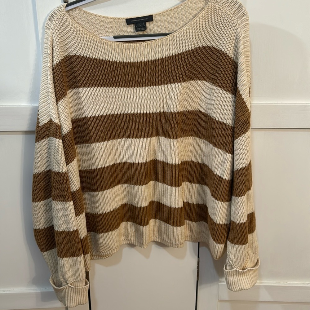 Neutral Striped French Connection Sweater